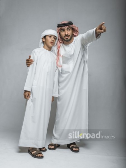 Father attracting the attention of his son|