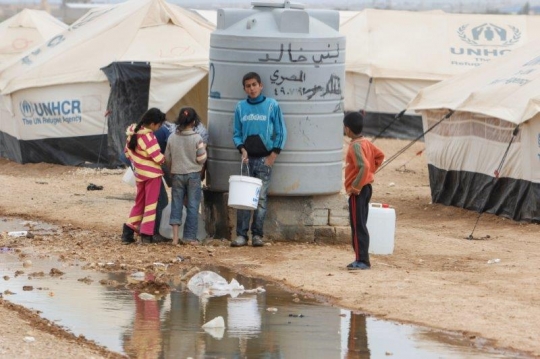 water source in refugees camp