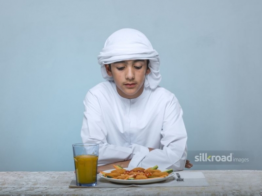 Boy ready to eat|