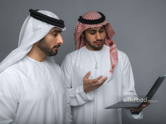Businessmen working together|
