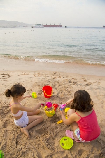 Little Girls by the Beach