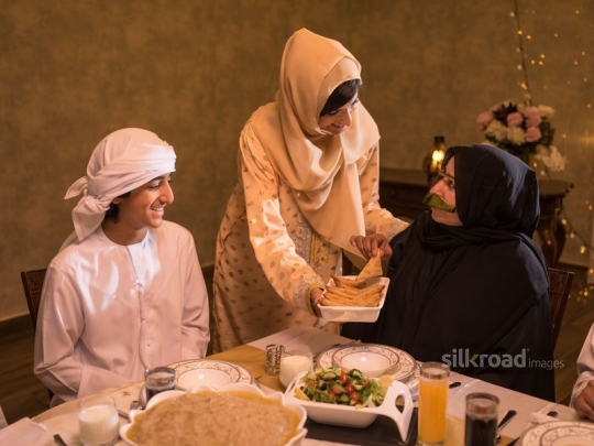 Grandmother taking puff pastry|-