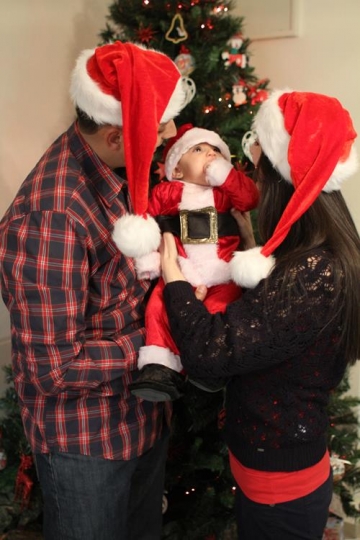 Happy family celebrating Chris