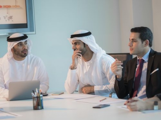 Businesspeople during a meeting at the office|-