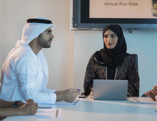 Businessman and Business woman during a meeting at the office|-