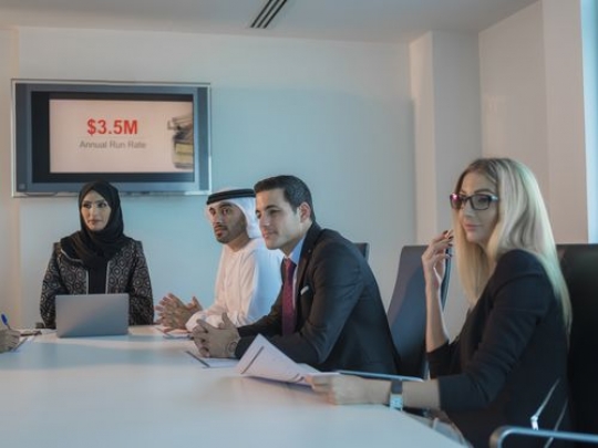 Businesspeople having a meeting at the office|-