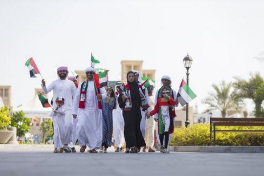 Family and friends proudly celebrating National day|