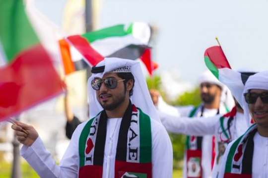 Arab men during a National Day Parade|