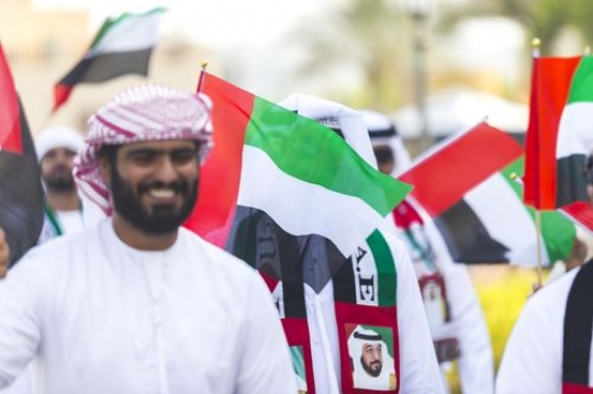 Arab man celebrating UAE National Day|