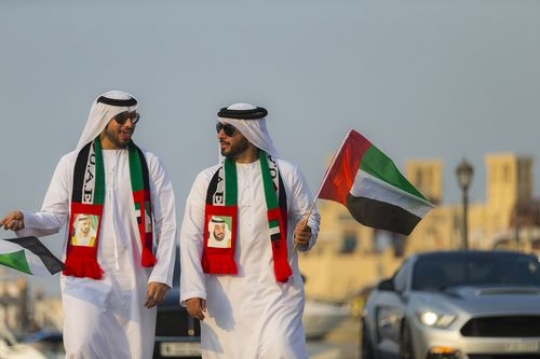 Middle eastern men celebrating the UAE national day|-