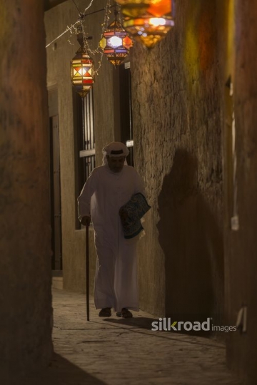 Arab man dressed traditionally during Ramadan|-