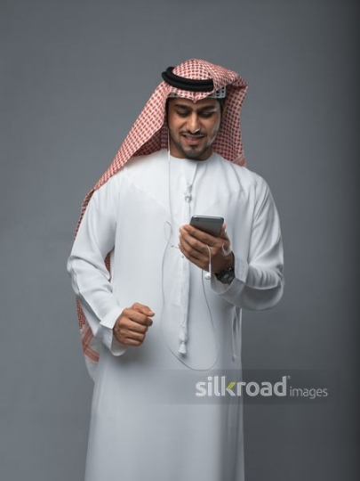 Man reading off his mobile