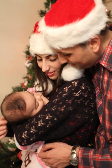 Happy family celebrating Christmas