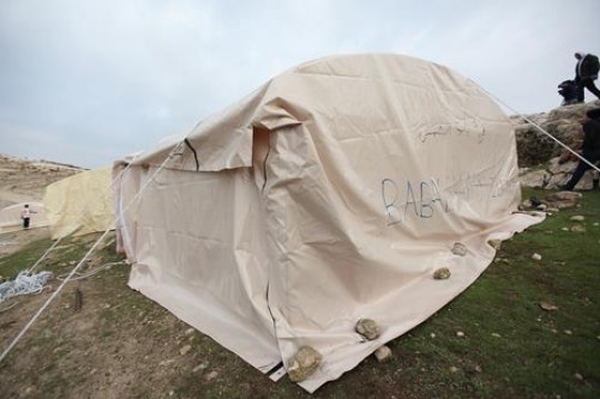 Tent at Bab al-Shams Camp