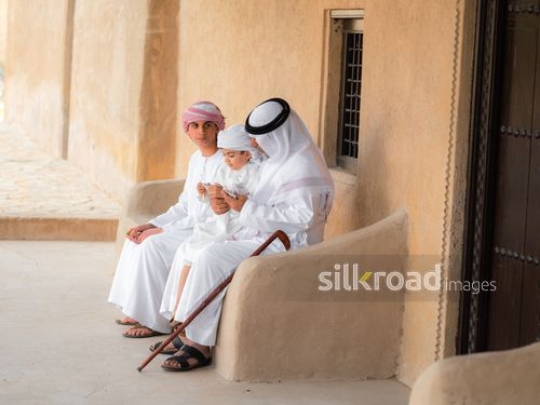 Grandfather with children|-