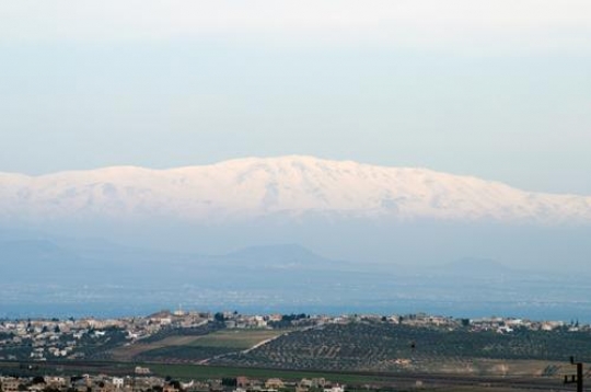 Jabal Al Sheikh viewed from Jordan