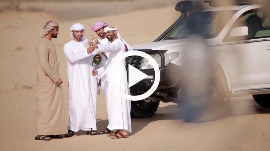 Men taking selfie