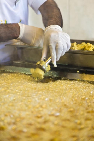 Frying Falafel