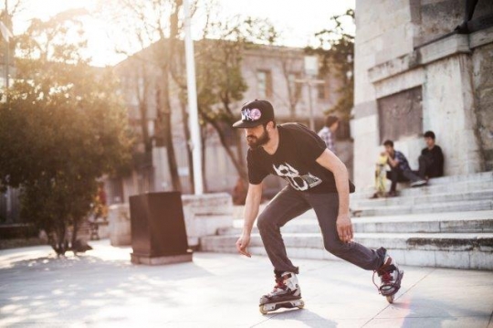 Turkish Youth Skating in Bisiktas (Besiktas) Istanbul