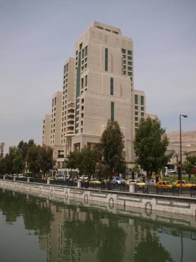 modern tall building in damascus city