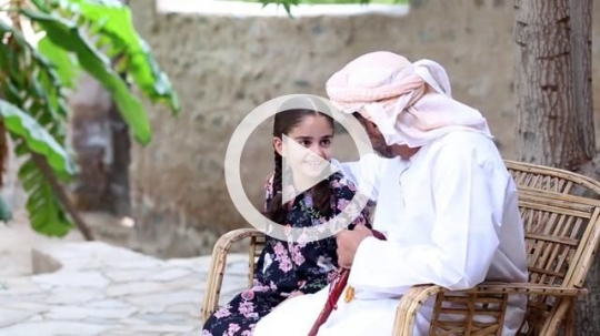 Granddaughter Kissing Grandfather Hand|-