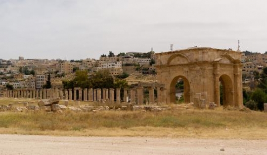 main street cardo in roman city,jerash,jordan