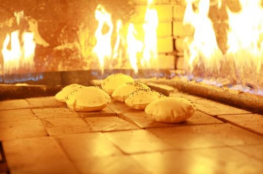 Inside the oven
