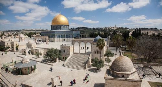 Dome of the Rock and Al Aqsa Mousque in Jerusalem, Palestine