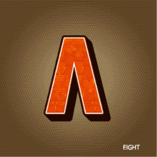 - Orange Arabic Number 8 on Brown Background 