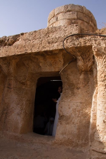 the entrance of ahl al-kahf cave