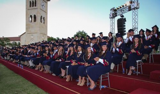 students in a graduation ceremony