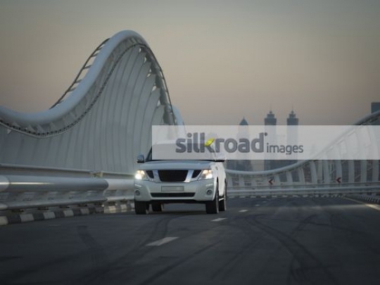 Four by Four white car parked|