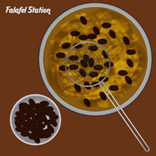 frying falafel