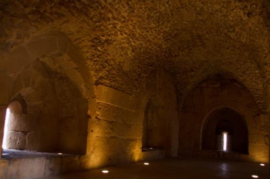 inner room in medieval ajloun castle near ajloun town,jordan