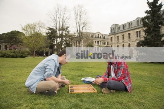 Friends bonding playing a game|