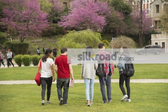 Friends walking together|