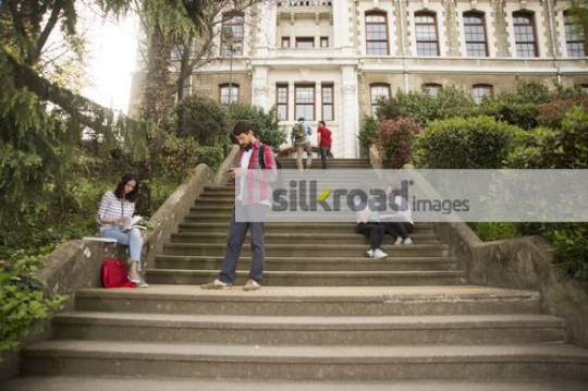Students standing|