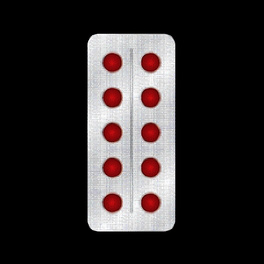 pack of pills isolated on blac