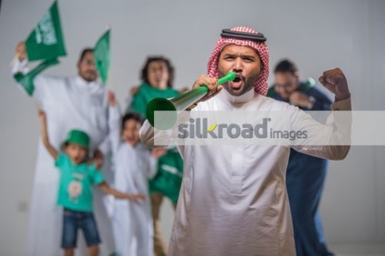 Family and friends representing their country|