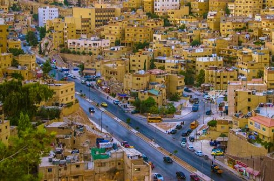 aerial view of amman downtown,jordan