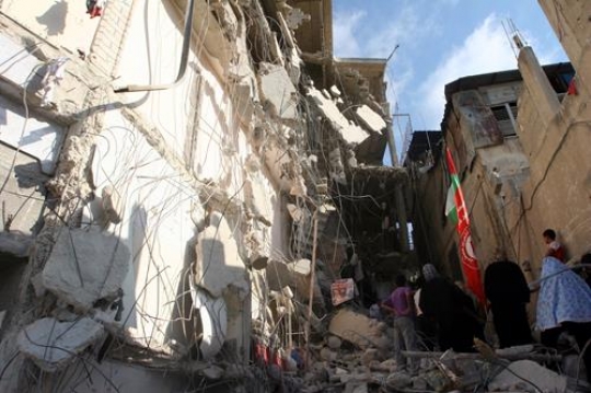 destroyed building