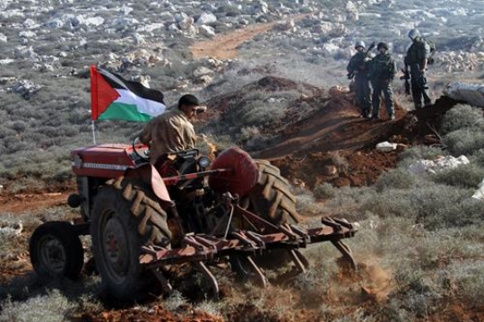 Tractor ploughing