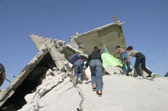 destroyed building