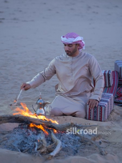 Man making fire