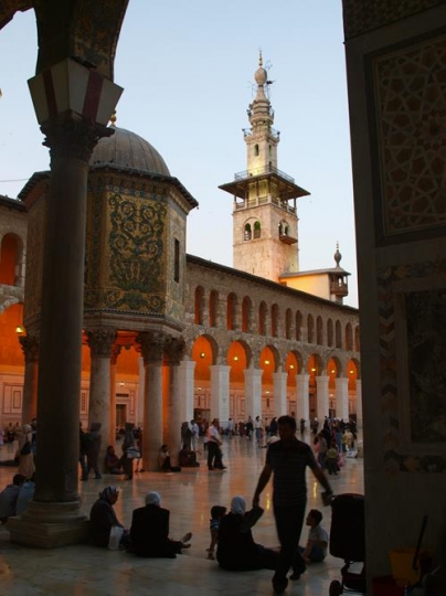 a yard of a mosque in damascus