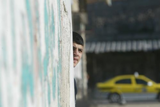Boy hiding