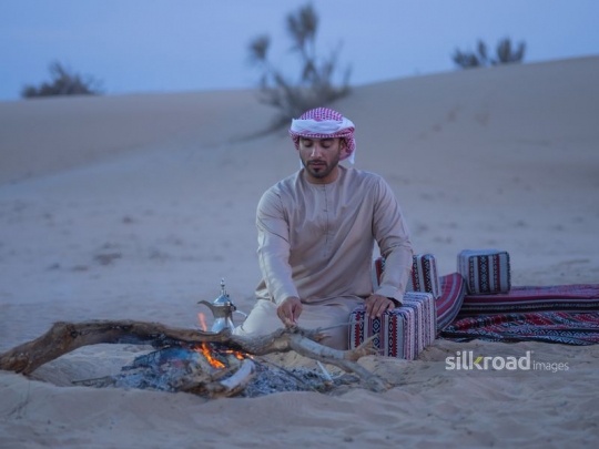 Man making fire