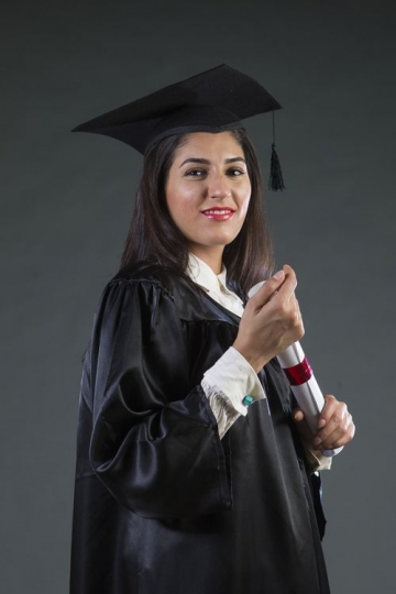 Middle Eastern woman graduated