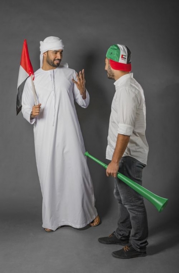 Men talking about National Day