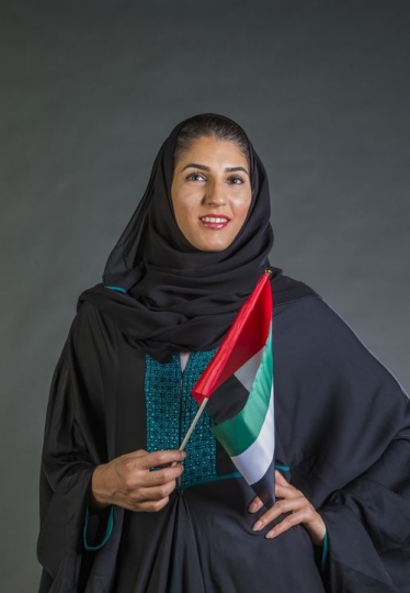 Middle Eastern woman representing her own country